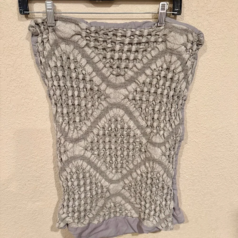 Artelier Nicole Miller Woven Lattice Chevron Knit Gray Pillowcases Set 2 Bedding